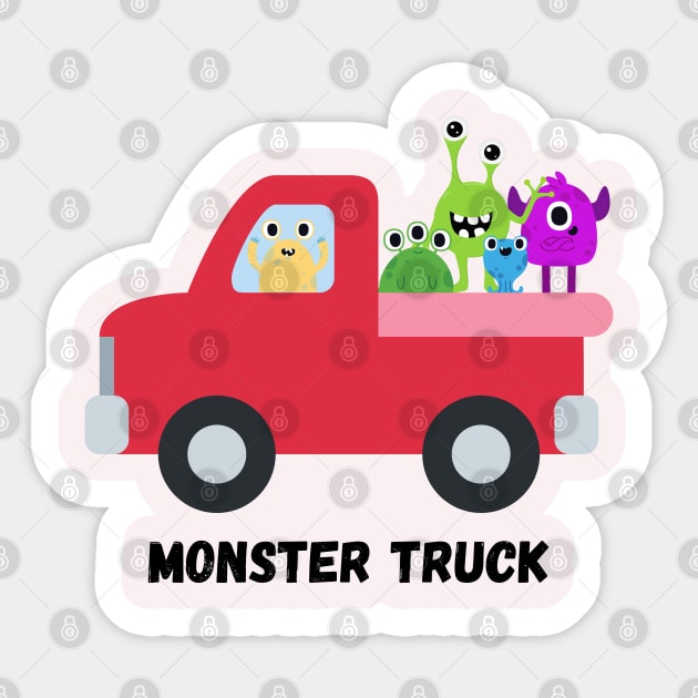 Monster Truck Sticker by mcrerieart